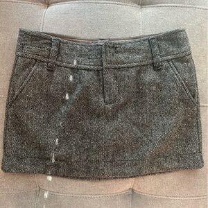 American Eagle Outfitters Vintage Wool Tweed Herringbone Miniskirt